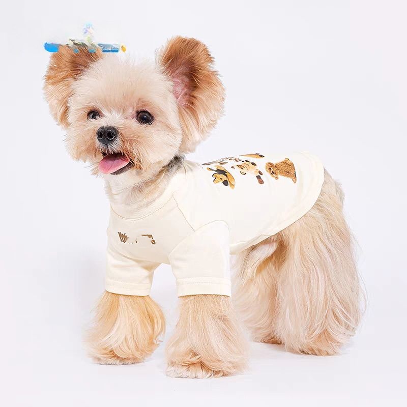 Fashionable Letter & Animal Print Pet Clothes, Soft & Skin-Friendly Fabric, Multiple Sizes for Dogs & Cats, Cute Back Animal Patterns, Stylish Outfit 