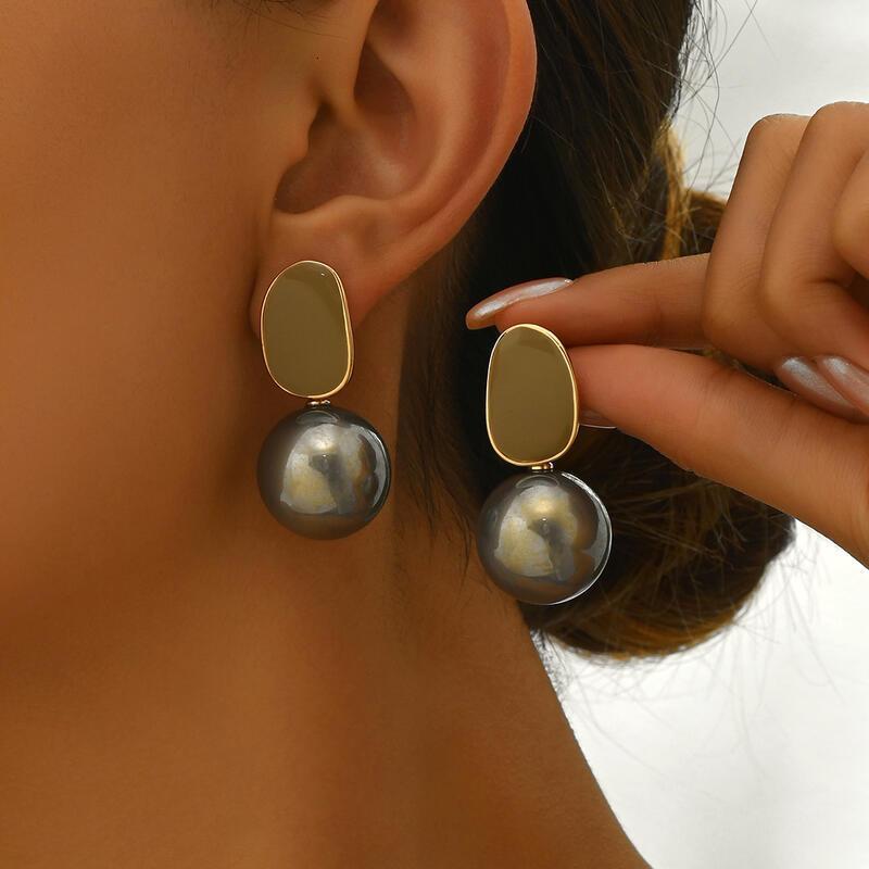 Chic Gold Sier Ball Drop Earrings Lightweight, Stylish Design Effortless Elegance, Perfect For Everyday Wear TY