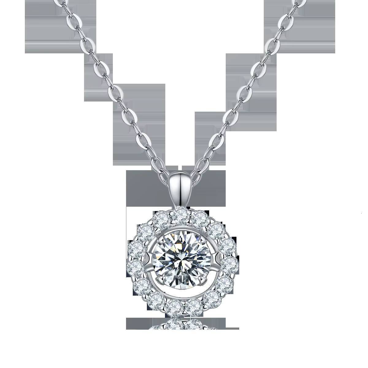 Hot Sale Jewelry Moissanite Diamond Luxury Necklace 925 Sterling Silver Necklaces in Stock for Women Lady