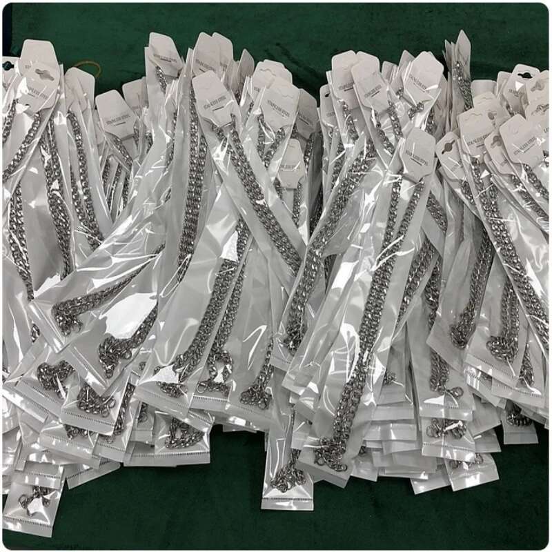 HNSP 316L Stainless Steel Cuban Chain Necklace For Men Male Jewelry Accessories