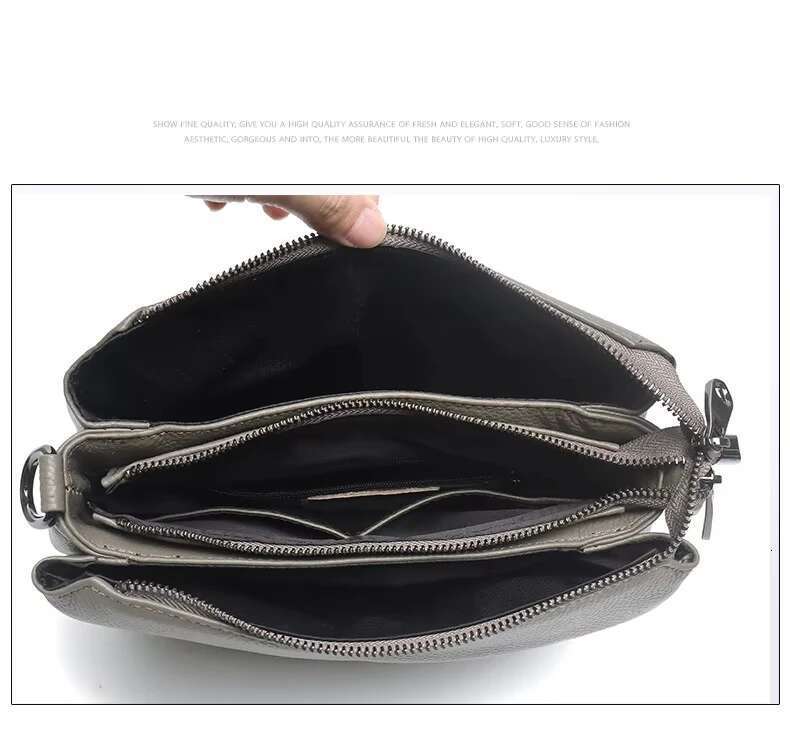 Genuine Leather Commuter Handbag Multiple Compartments - Versatile Shoulder Crossbody Bag For Women With Dual Straps