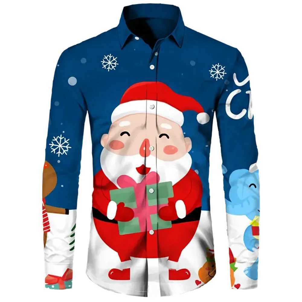 mens Long Sves shirt Christmas tree white snow 3D print Christmas classic style long sved Shirt fashionable mens shirt Q251110