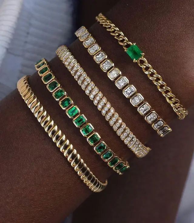Various Shaped Geometric Bezel Cubic Zirconia 5A CZ Tennis Chain Bracelet Classic Fashion Women Jewelry 250409