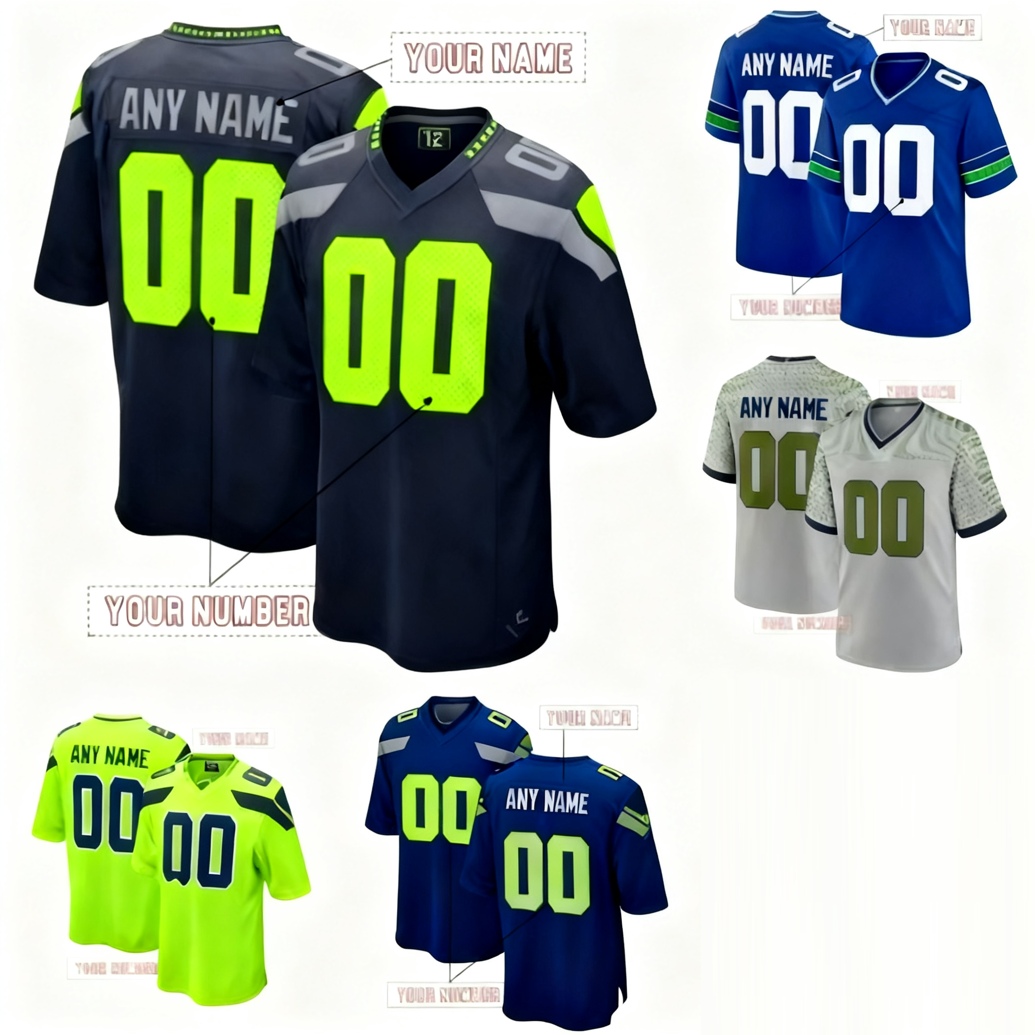 Famous California Football jerseys with embroidered men women youth customized #9 Walker lll #10 Kupp #14 Darnold free shipping custom Jersey