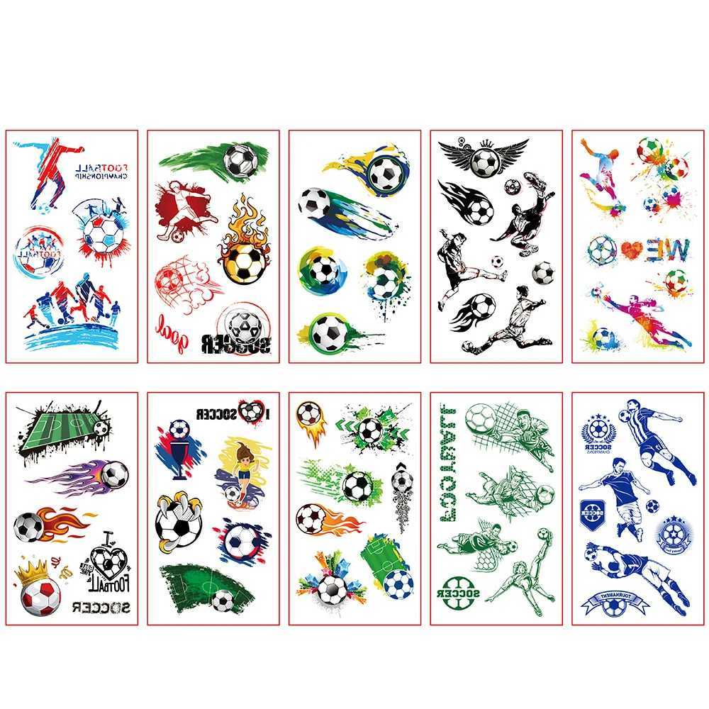 10 basketball soccer childrens cute waterproof temporary tattoo stickers soccer body art childrens facial prosthetics tattoos W250410