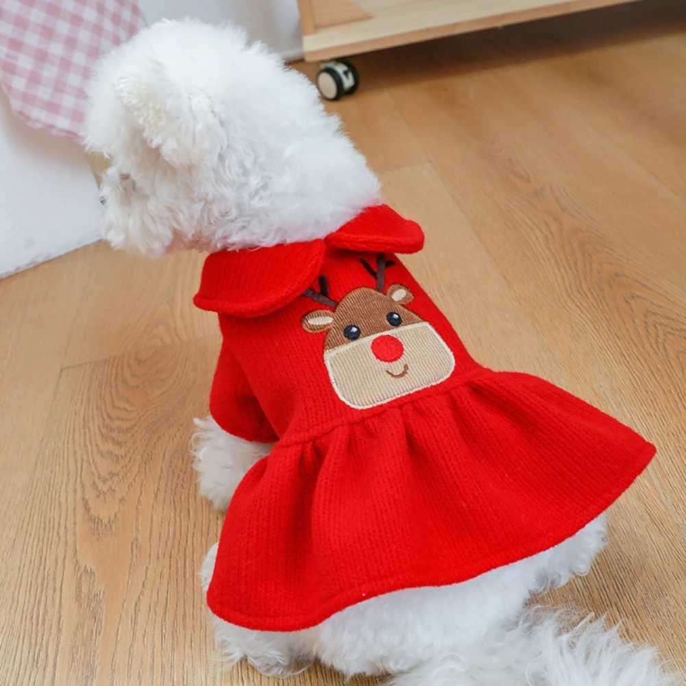 Christmas Pet Dog Skirt Dress Pet Hoodies Sleeveless Solid Color Fashion Red Pet Skirt Dog Breathable Clothes Pet Supplies J251110