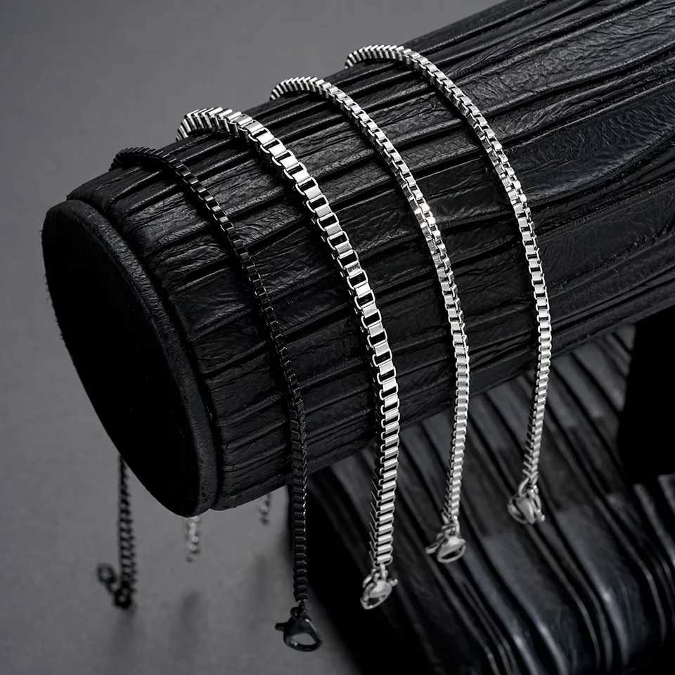 4Pcs/Set Stainless Steel Adjustable Box Chain Bracelets for Men Simple Vintage Silver Color Cuban Bracelets Sets Party JewelryC250411