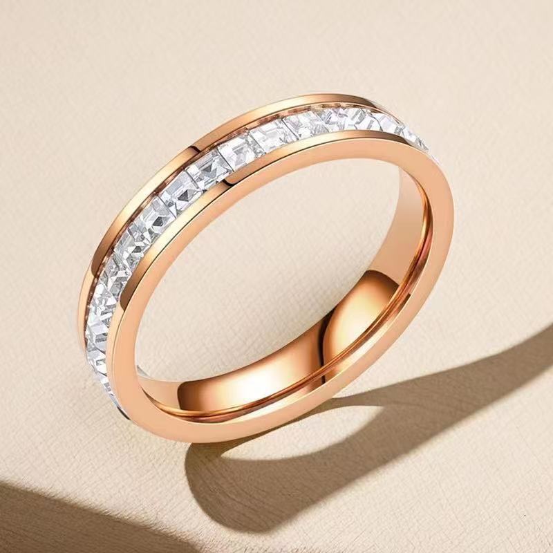 Stainless Steel Ring For Women, Niche High-end Designer Ring Light Luxury, Non-fading, Ins Style, Rose Gold Fashion Ring Starry Sky Design, Women'