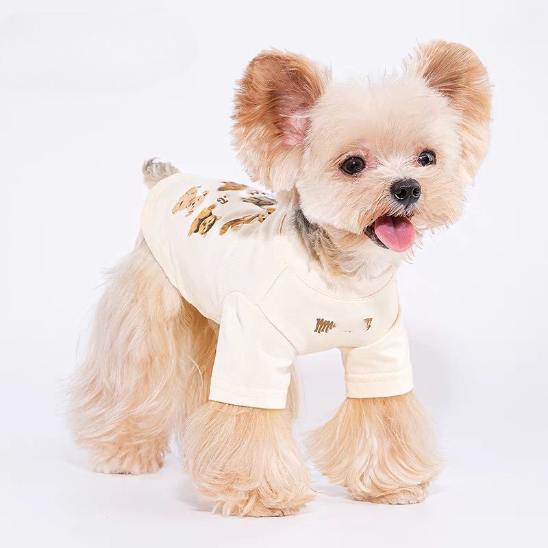 Fashionable Letter & Animal Print Pet Clothes, Soft & Skin-Friendly Fabric, Multiple Sizes for Dogs & Cats, Cute Back Animal Patterns, Stylish Outfit 