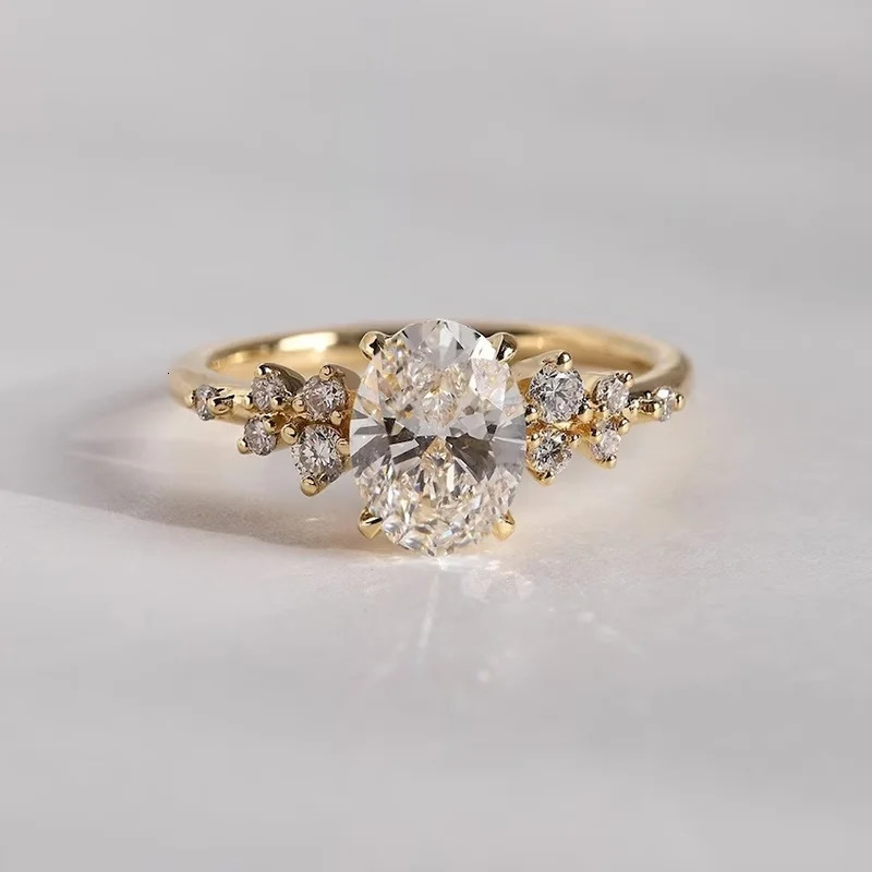 Unique Oval Cut 1ct3ct Halo Ring 925 Sterling Silver Half Rings for Woman Wedding Jewelry with Certificate 251103