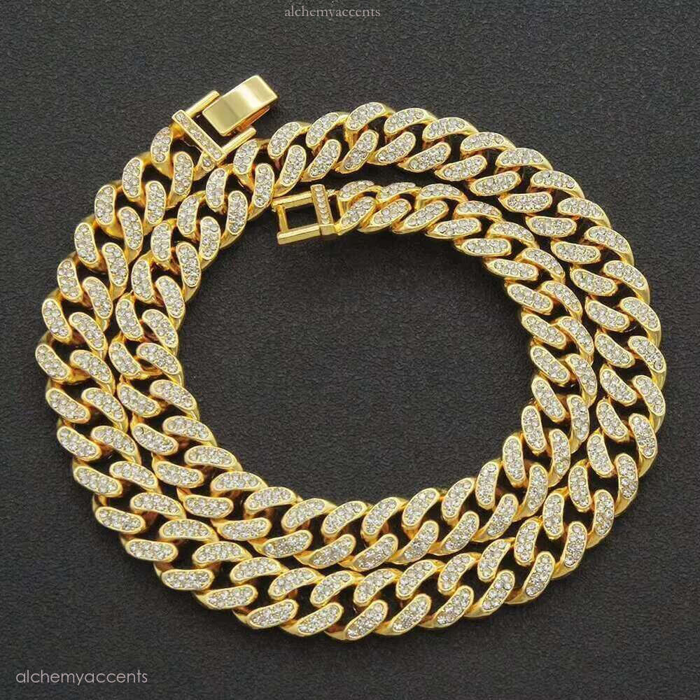 Cadena Cubana Hombre Moissanite Hip Hop Jewelry Gold Sier Men Necklace Cuban k Chain12mm