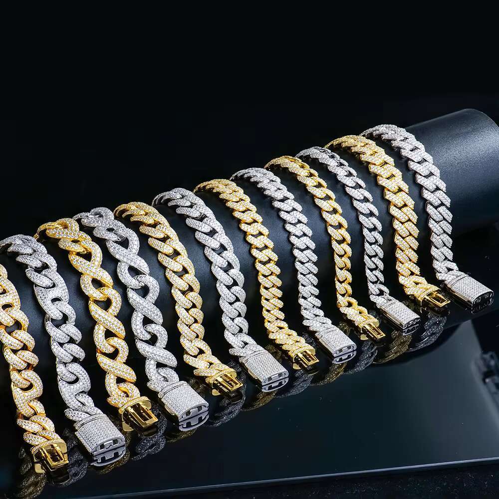 High quality sier pyroxene jewelry dia Cuban men's bracelet