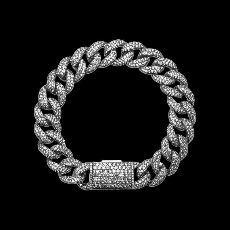 Unisex 14k/Gold Plated Chain Necklace with Punk Hip Hop Style and Zircon Miami Cuban Gift