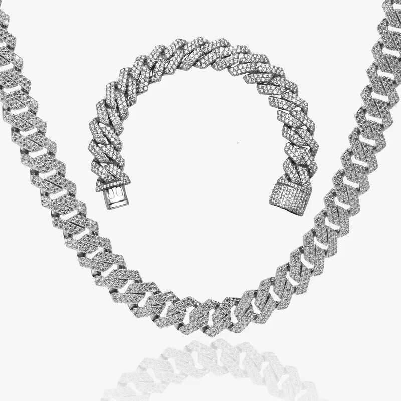 Miami Cuban Men's Necklace 14K/Gold Plated Moissanite Brass Figaro Stainless Steel Gift Ocn