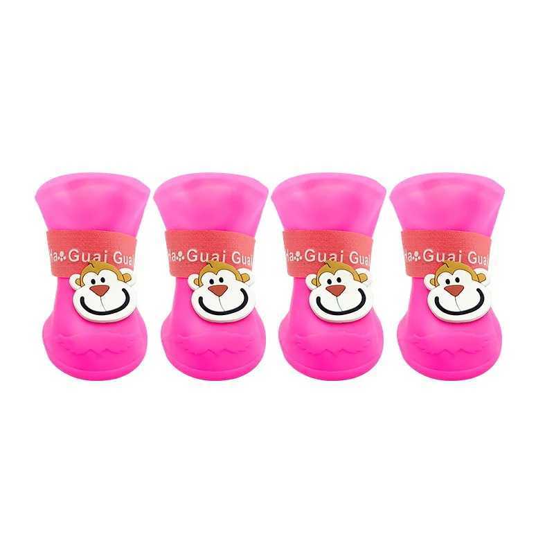 4 pieces/set of waterproof pet dog shoes anti slip rain boots suitable for small cats dogs pet boots and pet paw accessories T2504010