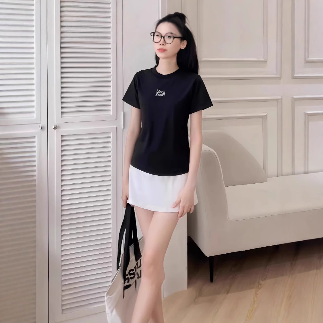 2025S Designer Women S T Shirt Letter Embroidery Short Sleeved T Shirt For Women In Summer Slim Fit Round Neck Student Clothing Trendy Women S Clothin