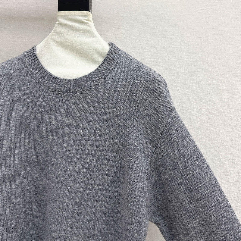 Luxury Designer Women's Wool Blend Embroidered Lace Sweater Round Neck Long Sleeve Loose Knit Pullover Multiple Colors Fall Winter New Arrival So