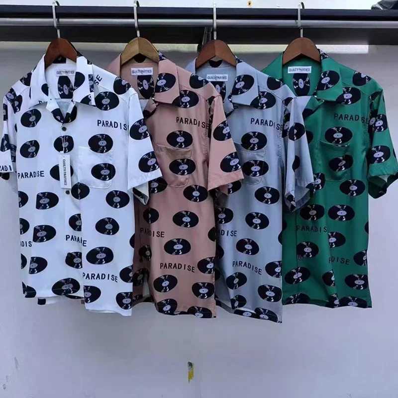 2014SS WACKO MAR Hawaiian Beach Loose Shirt Mens Best Quality Casual Breathable Open Collar T-shirt X250410