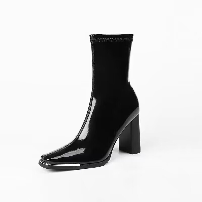 New style long boots with thick heels, square toes, long legs, high heels, motorcycle long legs, sexy winter women's boots, designer shoes, snow 