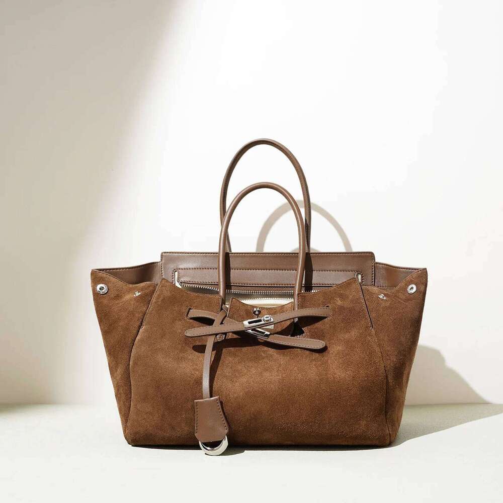 New Women's Genuine Leather Niche Large Capacity Tote Versatile Commuter Handbag Top Handle Single Shoulder Crossbody Bag Suotong1110