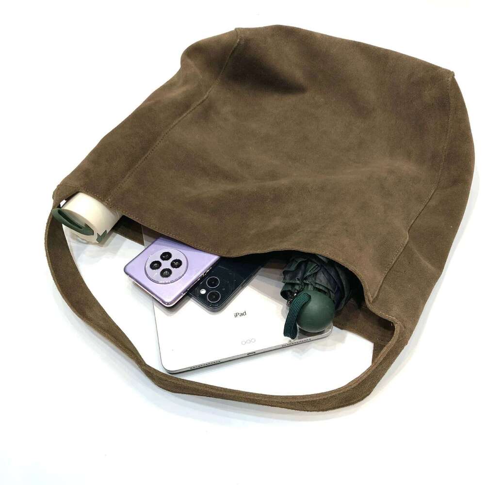 Frosted Head Layer Cowhide Tote Autumn Winter New Niche Design Soft Suede Large Capacity Relaxing Shoulder Bag 251110