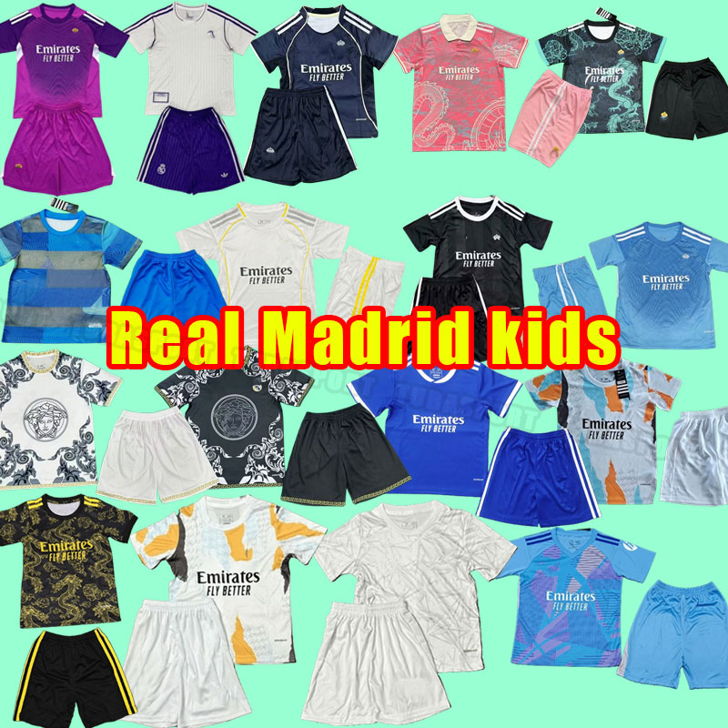 Kids child baby Mbappe 24 25 Real BENZEMA Madrids soccer Jerseys VINI JR MODRIC Camavinga 25-26 home Tchouameni Asensio KROOS HAZARD Rudiger training dragon special
