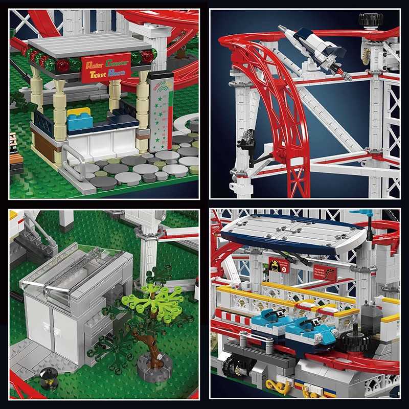 Mould King 11014 The Motorized Rolle Coaster Building Block Assembly Technical Rolle Coaster Brick Toys Kids Christmas Gift X251110