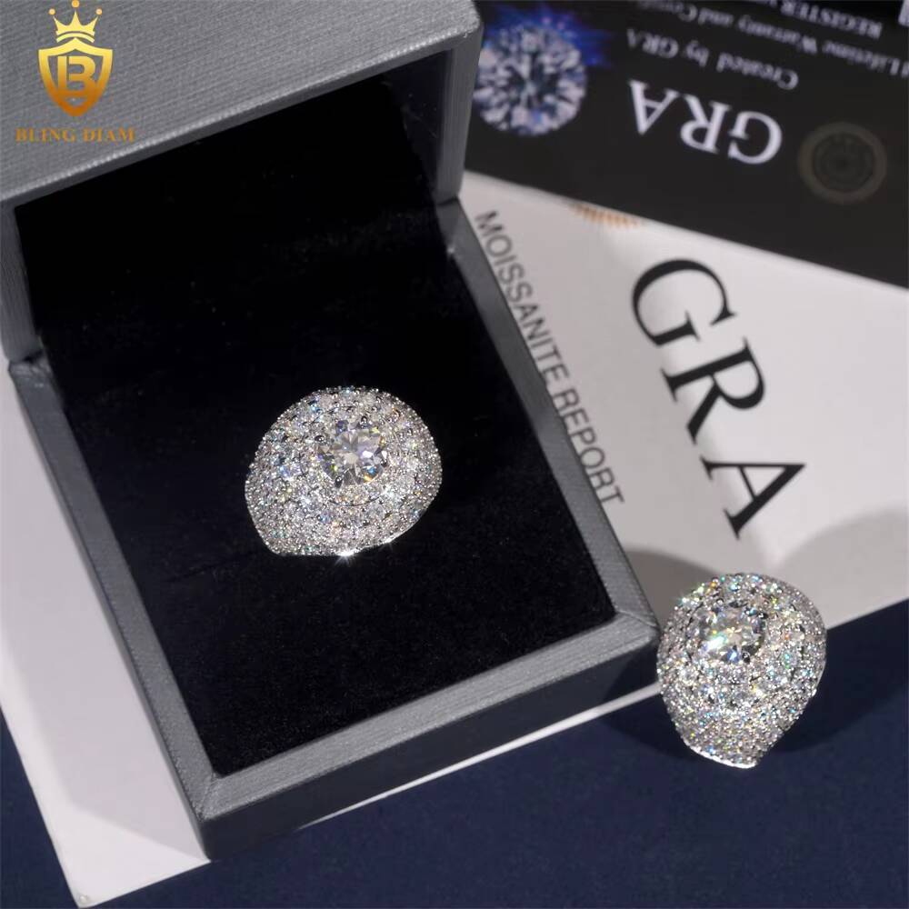 Hot Sale Fashion Rings for Men Moissanite Iced Out Moissanite Hip Hop Jewelry High Quality Diamond Pass Diamond Test with GRA