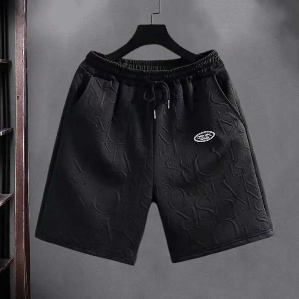 Mens beach shorts mens summer drawstring shorts with elastic waist side pockets suitable for casual home gym beach knee pants X250410