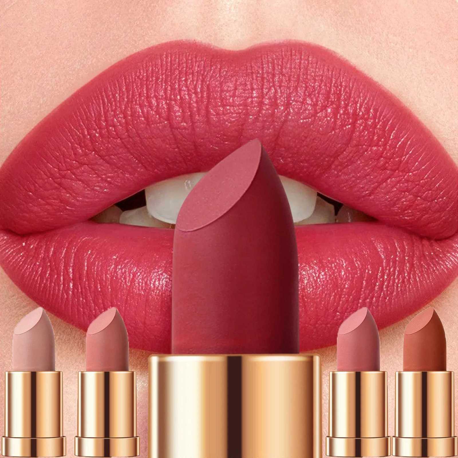 8 Colors Matte Lipstick Waterproof Long Lasting Velvet Finish Moisturizing Lip Tint Smooth Matte Color Smudge-proof Lip MakeupT251110