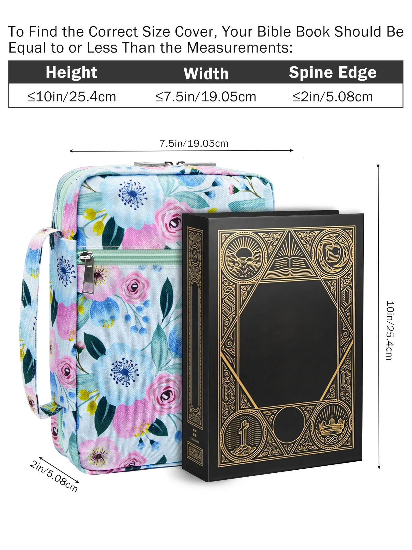 Bible Cover Floral Case With Handle Pocket Book Carrying Organizer Bag Bookmark For Girls Catholic 251110