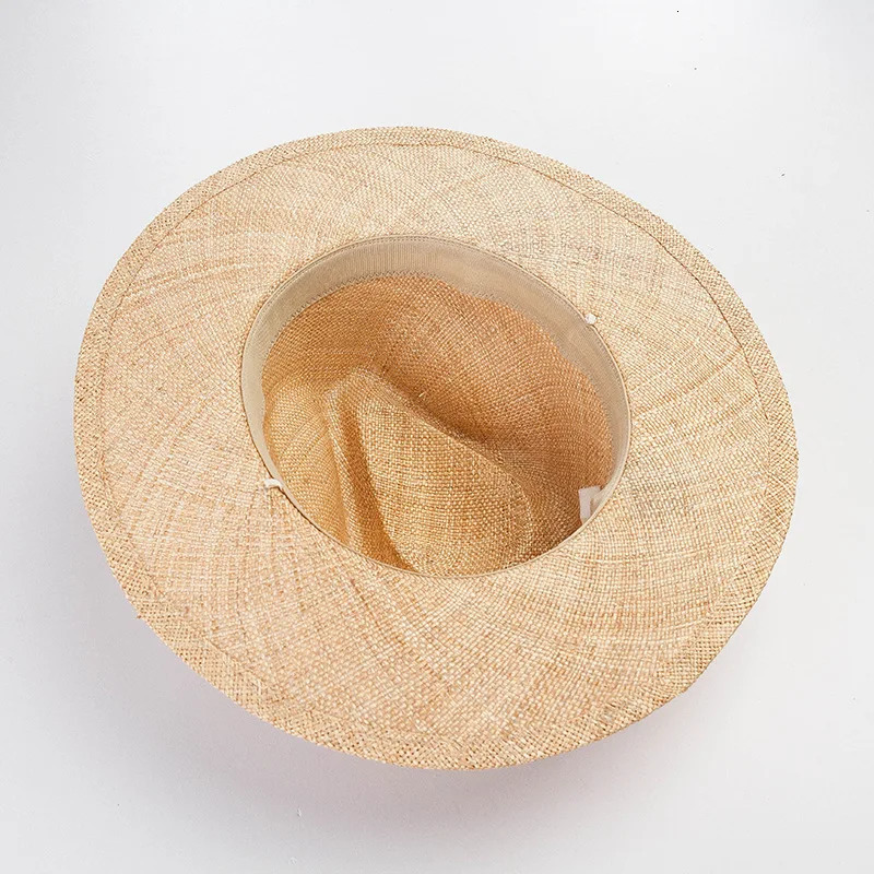 2025 Fashion Dyeing Jazz Treasure Grass Sun Hat American Spring Summer Simple Lightweight Beach Big Eaves Sunscreen Straw Hat 250409