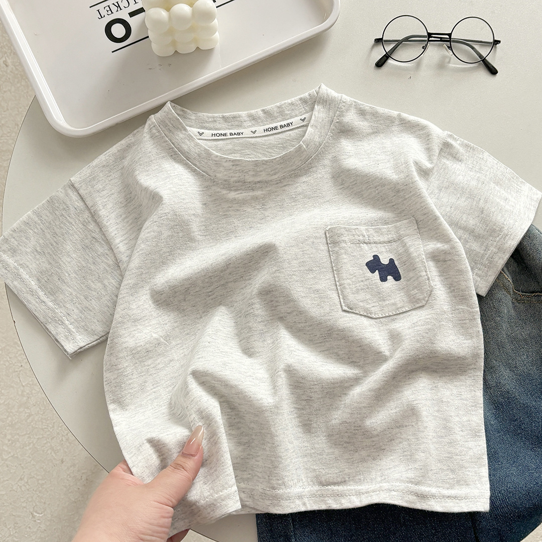 GS- Ddmyshoesvip Children T Shirt Pure Cotton Boys Summer Clothes Baby S New Children S Clothing Girls Loose Casual Top With Half Sleeves