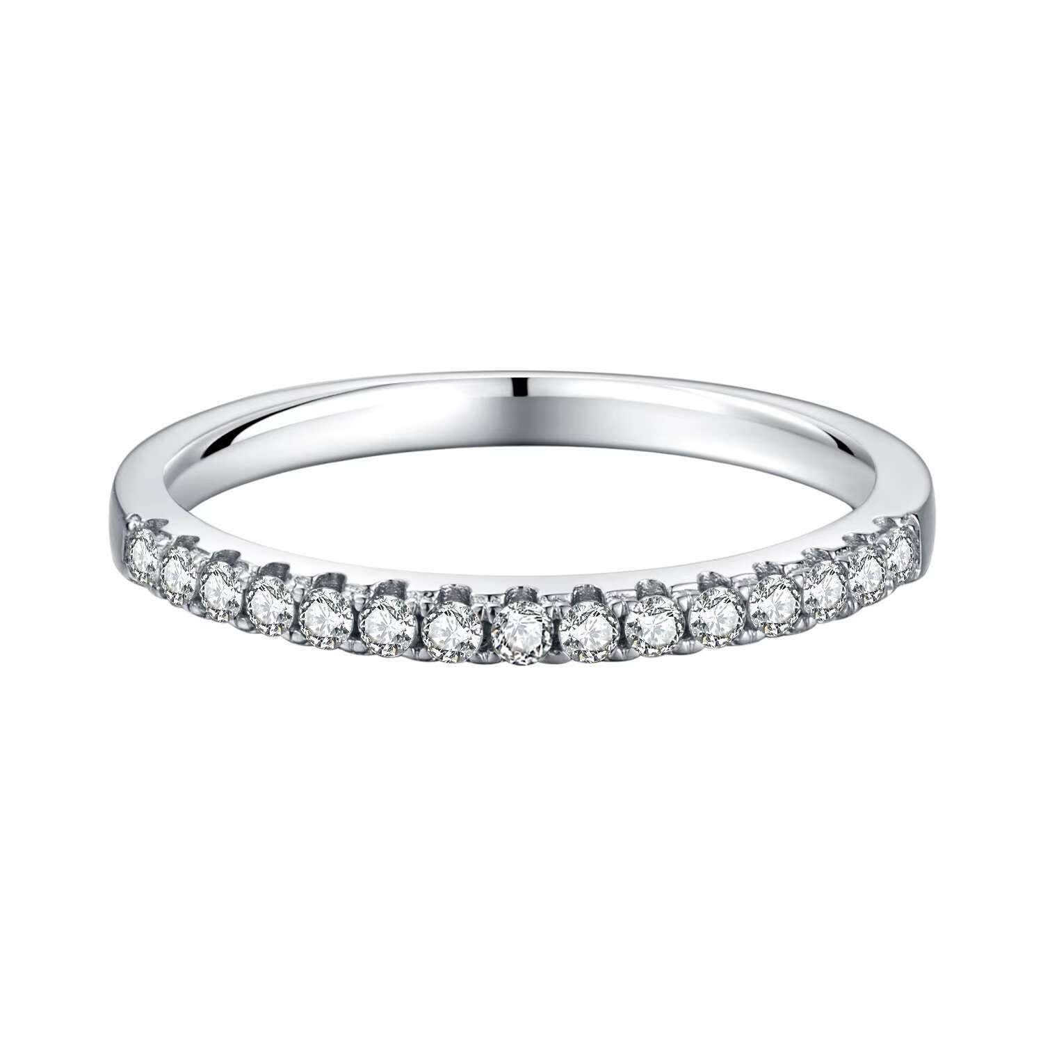 Custom Simple Style Discount Price Sliver 925 Jewelry Diamond Moissanite Eternity Ring for Women Gift