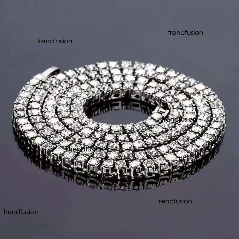 Single row hip-hop necklace 3mm Width dia tennis chain for men and women Tennis Chain jewelry
