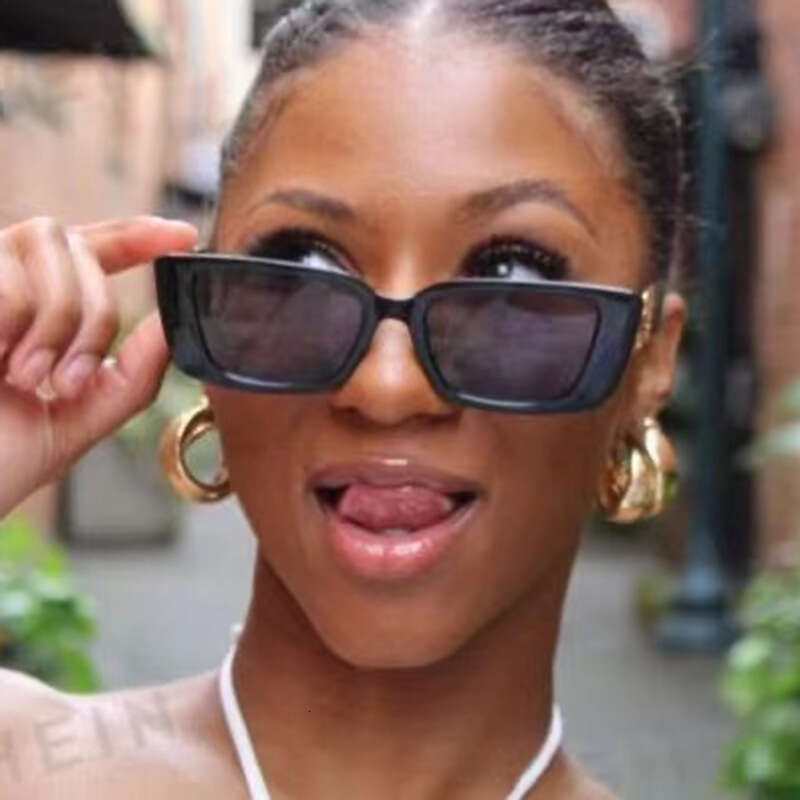 Cat Eye Narrow Chain Sunglasses European and American Fashion Small Frame Street Style Women's Sun glasses Trendy