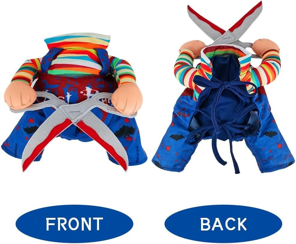 Scissors Doll Pet Costume - Halloween Christmas Cosplay Outfit for Cats Puppies Medium Dogs
