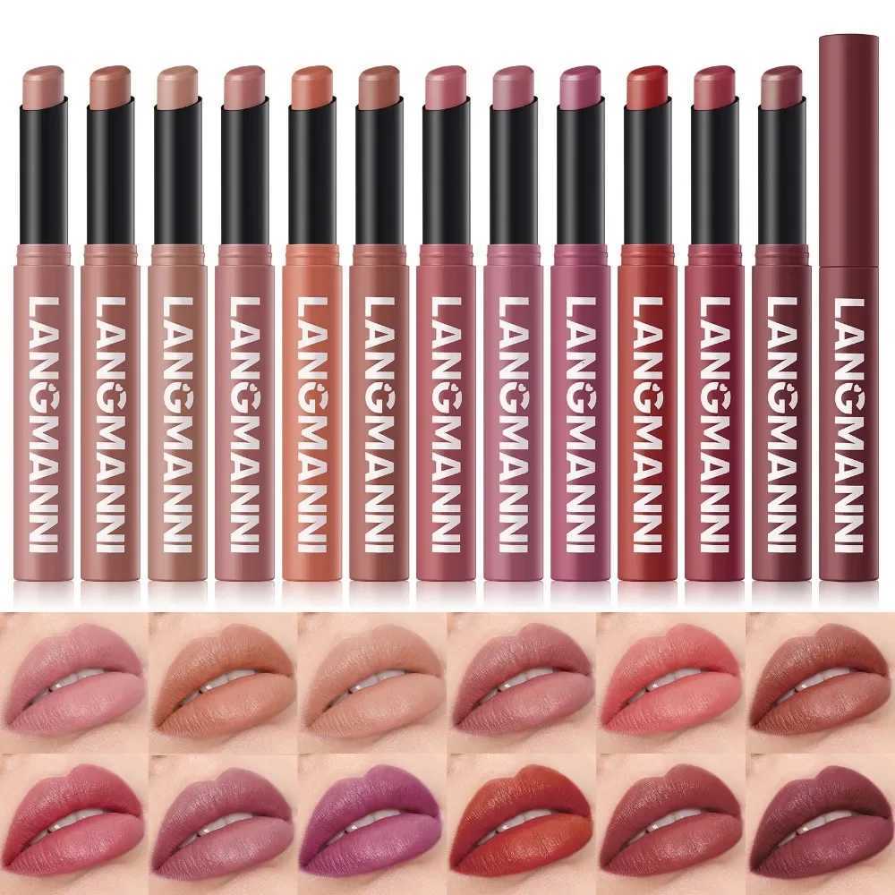 12 Color Matte Lipstick Pencil Waterproof Long Lasting Non-Stick Cup Lip Stain Tint Cosmetic Nude Lipstick Pen Makeup MaquillageT251110