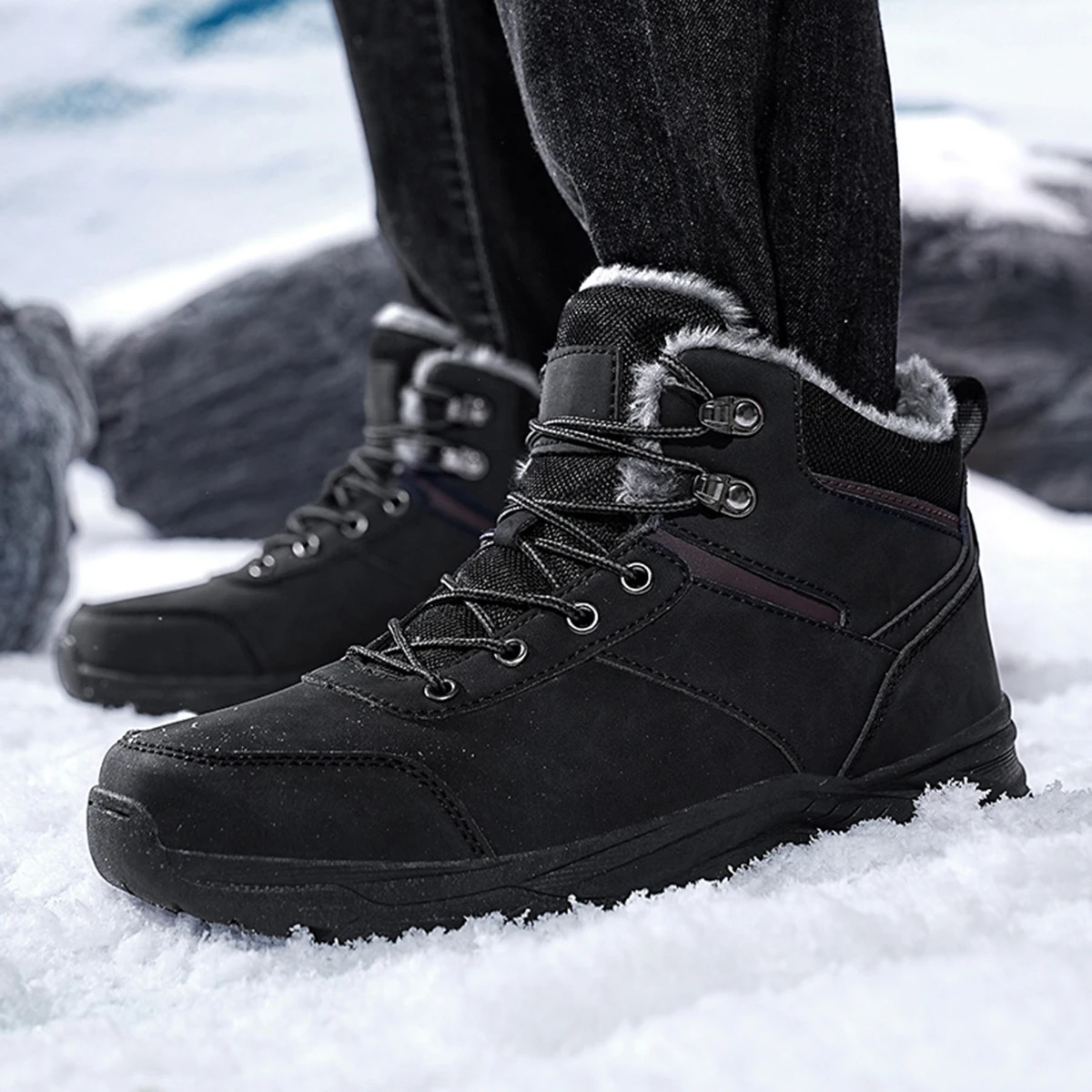 snow boots men winter boots keep warm plush boots hiking boots men casual shoes men mountain snow boots 251107