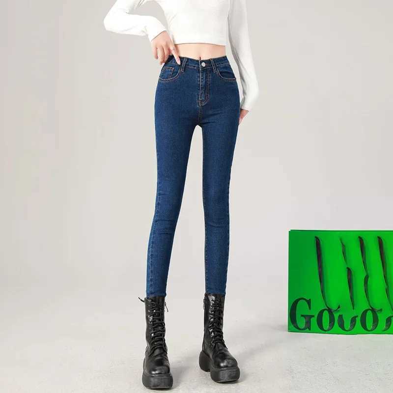 2024 New Womens Jeans Classic Fashion High Waist Stretch Slim Cotton Pants Casual Skinny Jeans Female Pencil Denim Trousers C251110