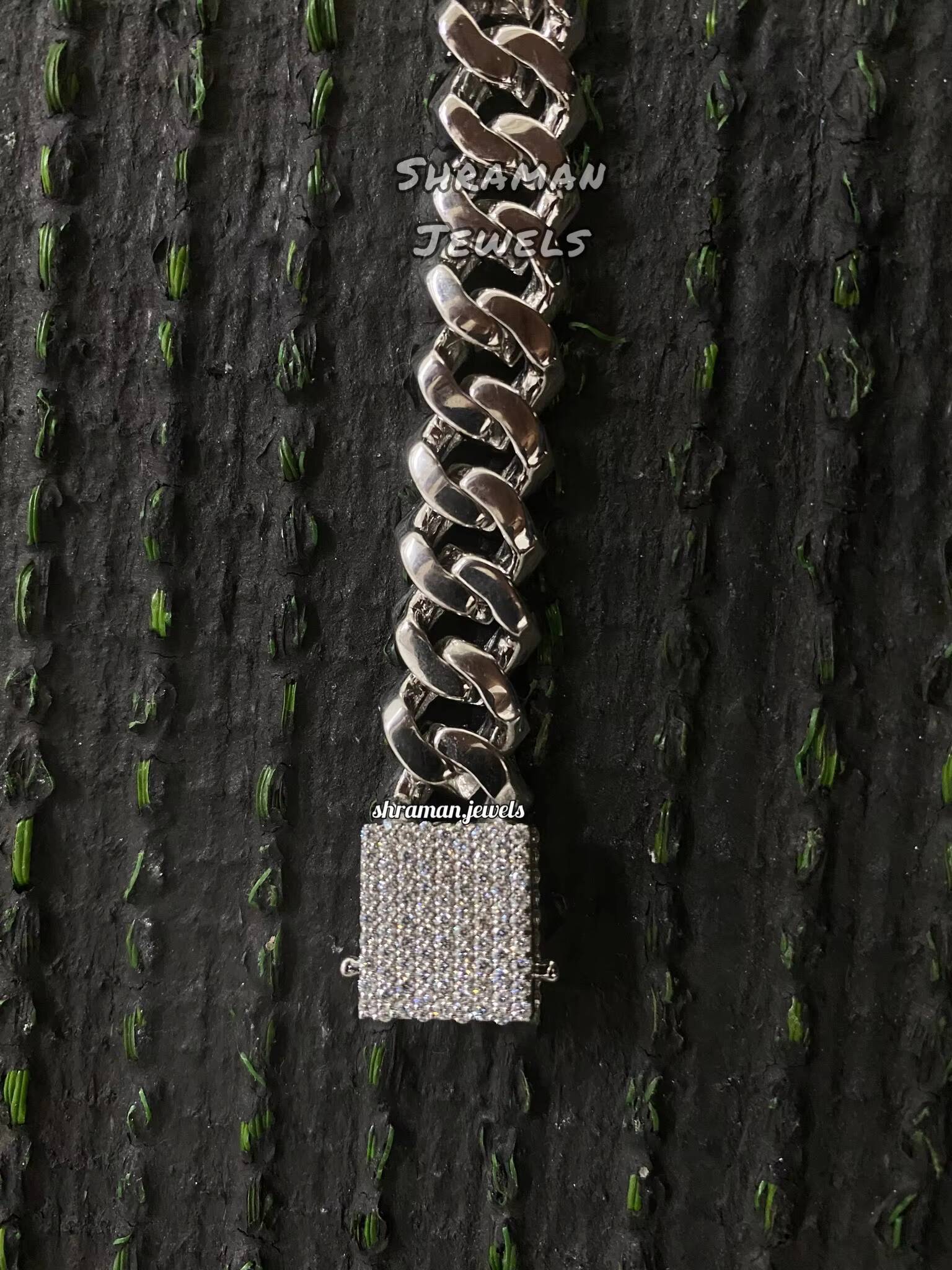 12mm White Gold Cuban Link Anklet with VVS Iced Out Moissanite 925 Silver Perfect Christmas Gift for Women