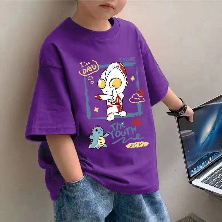 Ddmyshoesvip Pure Cotton Boys Short T Shirt Clothing New Style Handsome Top Half Sleeved Mid Size Children S Summer Fashion Trend