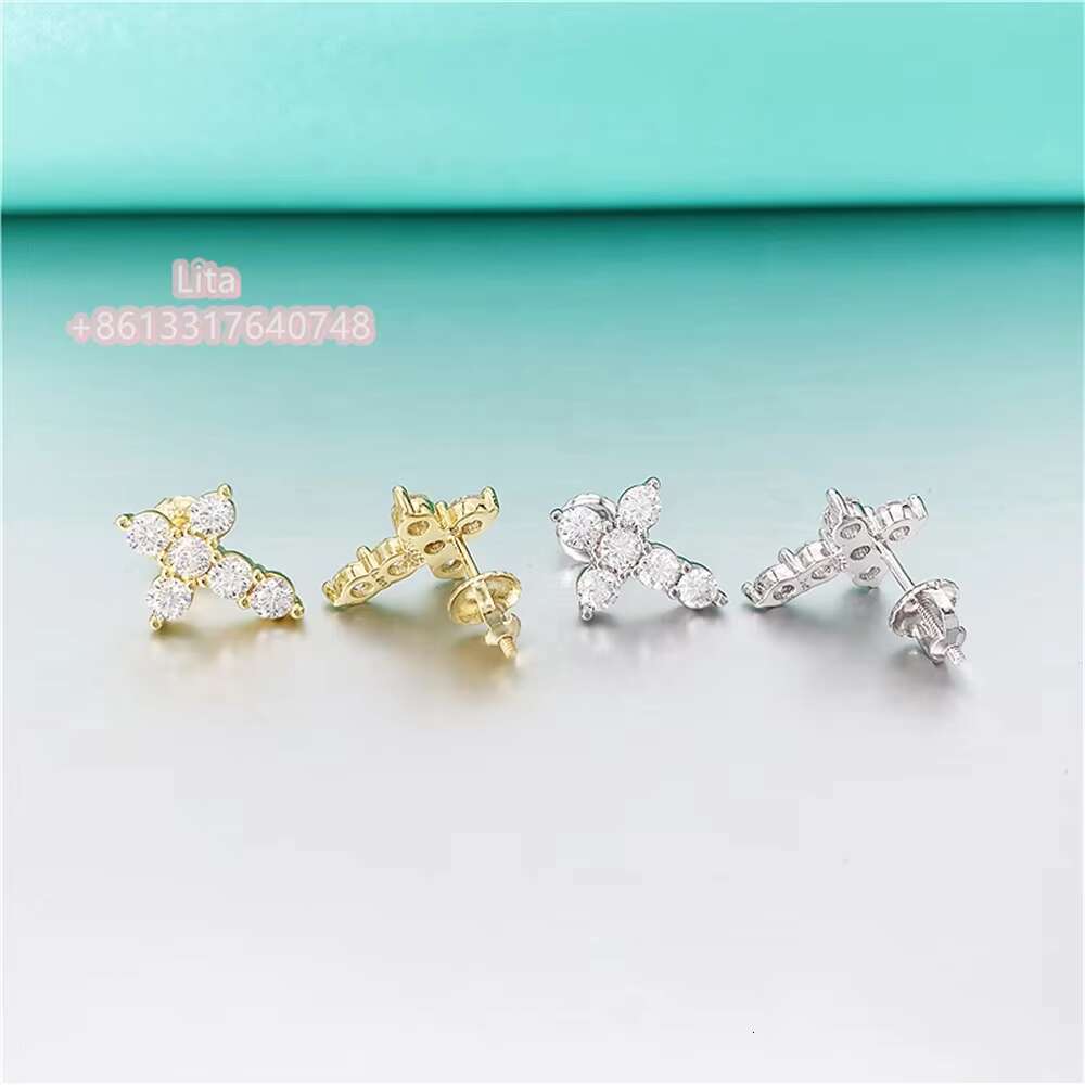 2021 New Trendy Stock Pass Diamond Tester Mens Moissanite Sterling Silver Cross Earrings