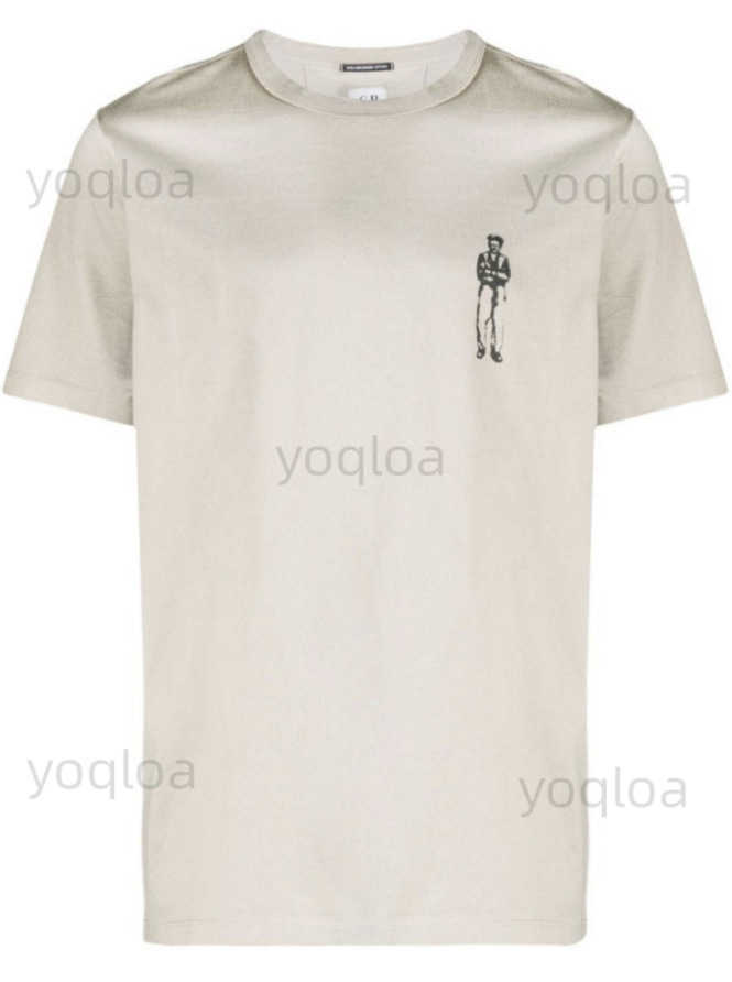 Mens CP glasses pure cotton embroidery casual round neck short sleeved T-shirt handsome and simple casual outdoor sports T250410