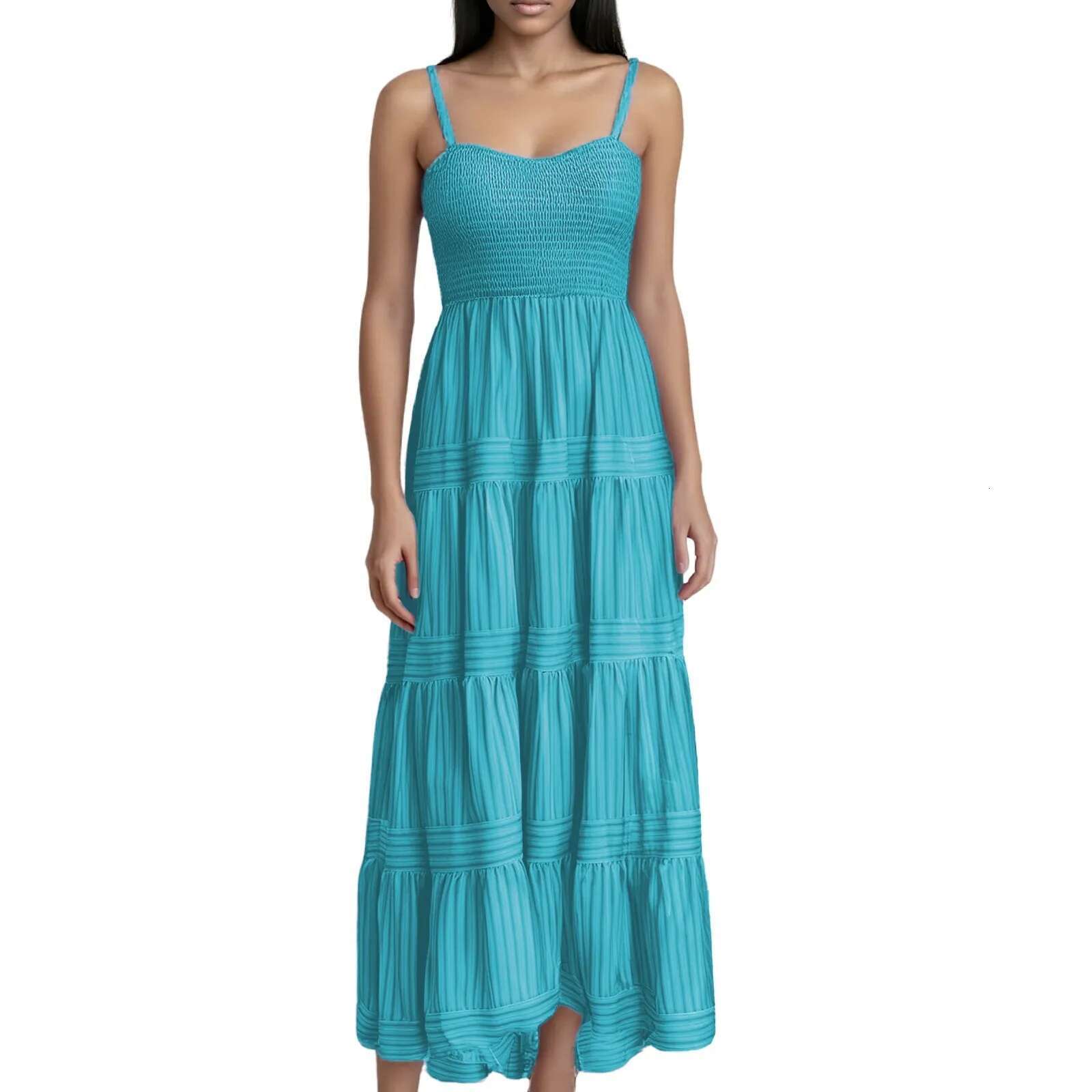 Dongdumaoyi Stripe Spaghetti Strap Dresses Women Spring Summer New Fashion Casual Vacation Long Dress Trendy Ladies A Line Vestidos