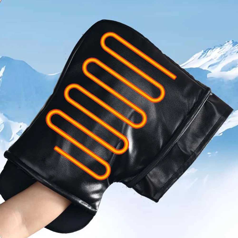 Motorcycle Heated Handlebar Muffs Windproof Motorbike Heated Handle Grip Gloves 3 Levels Setting USB Charging for Outdoor Riding S25118