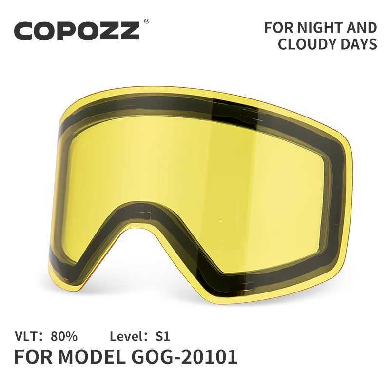 Replacement Ski Goggles Lenses Lens For COPOZZ Model-20101 Anti-fog UV400 Ski Glasses Snowboard Eyewear Lenses Lens Only K251110
