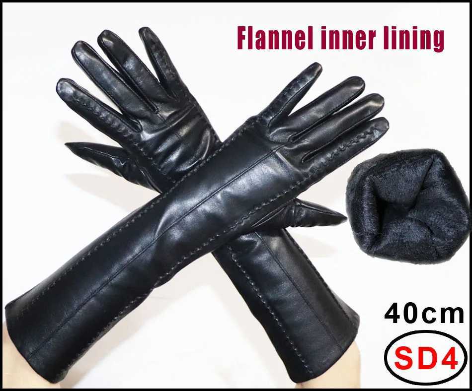 High-end Long Leather Gloves WomensLeather Sleeve Arm Covers Winter Warm Thick and Thin Driving Touch Screen Sheepskin Gloves L251110