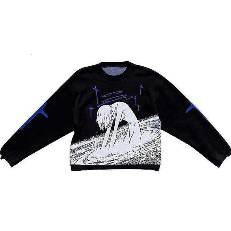 Fashion 2000s Fashion Hip-Hop Cartoon Retro Comfortable Loose Harajuku Gothic Street Wear Long Sleeved Knitted Pullover Women Sweater Y251110