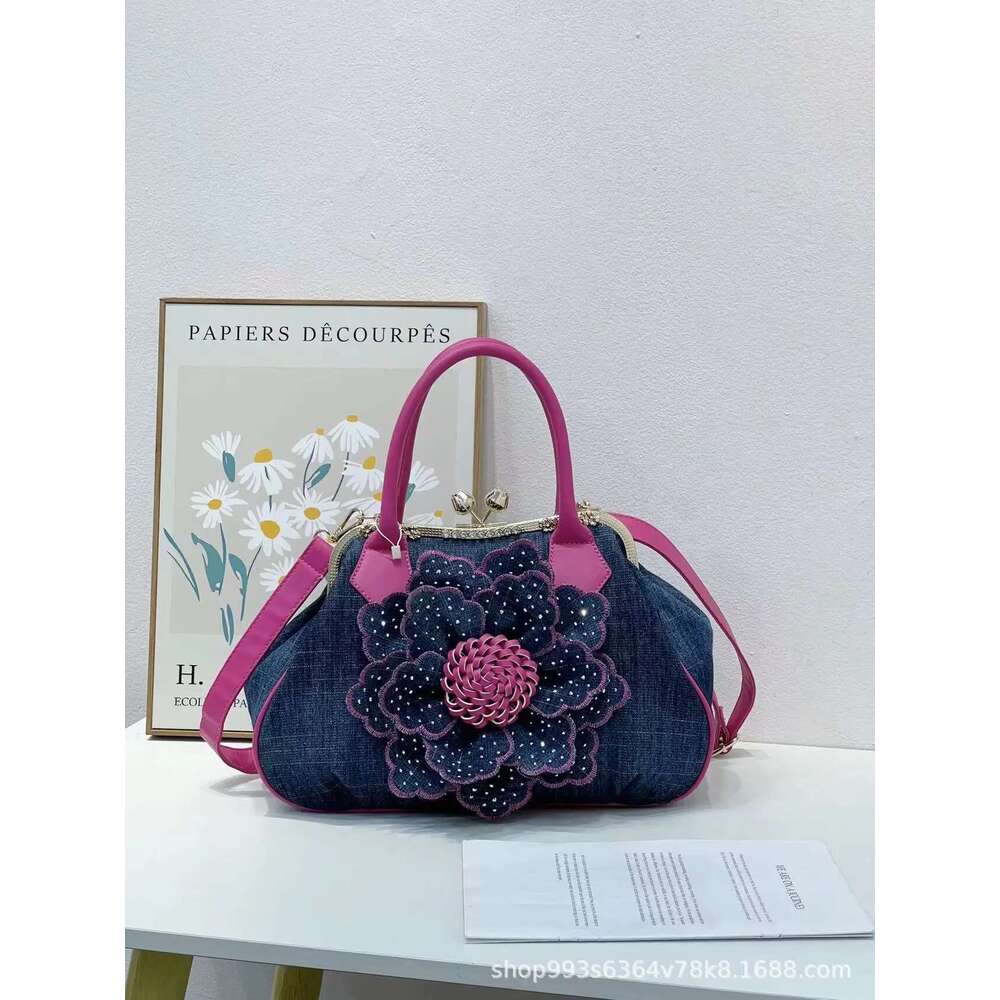 New fashion women's large capacity handbag high-quality wer denim dia-studded cross-body bag for women